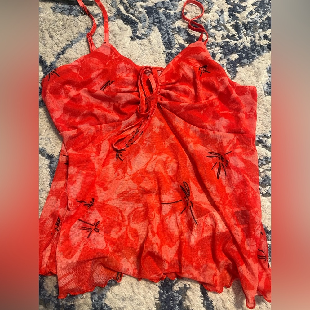 SHEIN Red Dragonfly Camisole